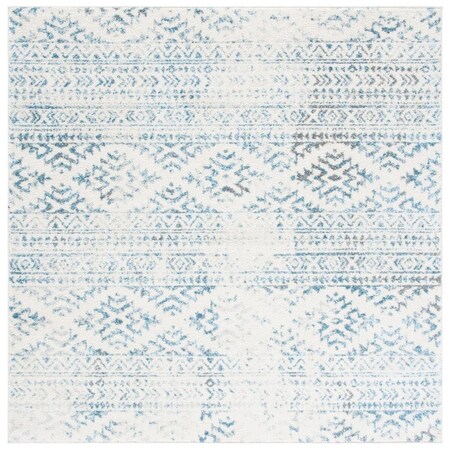 Safavieh 3 x 3 ft. Tulum Square Rug Ivory & Turquoise TUL272E-3SQ